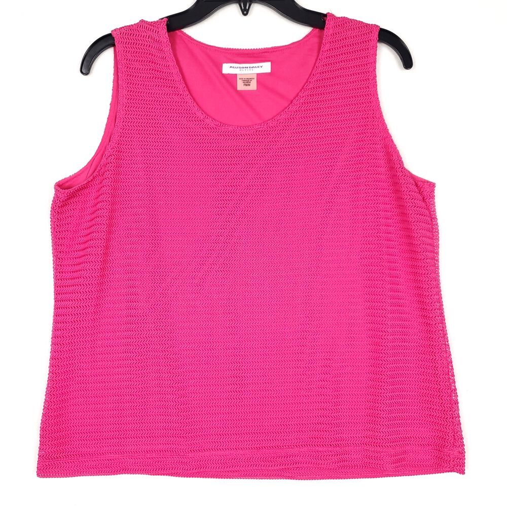 Allison Daley Petite Women's Women's Tank Top Size PM Pink Lined
